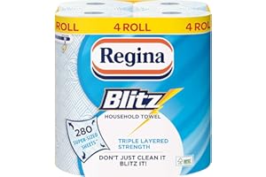 Regina Blitz Household Towel 3-Ply 280 Sheets (Pack of 4)