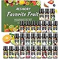 Aeshory Fruity Essential Oils Set, 28 x 5ml Fruit Fragrance Oil Scented Aromatherapy Oils for Diffusers, Candle & Soap Making - Strawberry, Apple, Pineapple, Cucumber, Cherry, Mango, and Orange, etc