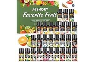 ‎AESHORY Aeshory Fruchtig Ätherische Öle für Diffuser, 28 x 5ml Aroma Öl Essential Oils Set Aromatherapie Duftöle GeschenkSet - Maracuja, Banane, Preiselbeere, Himbeere, Heidelbeere, Erdbeere, Kirsche