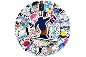 Bric Dodo 50 Stück Skifahren Aufkleber Auto Laptop Telefon Gitarre Skateboard Motorrad Fahrrad Ski Stickers Set Vinyl Wasserdicht Aesthetic Aufkleber für Jugendliche Kinder Erwachsene
