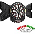 Maxmass Electronic Dartboard Set, Automatic Scoring Dart Board with 12 Darts, Cabinet and 4 LED Display, Professional Digital Dartboard for 1-8 Players