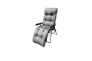 MyLayAbout Replacement Cushion For a Garden Sun Lounger/Reclining chair filled with granulated Memory Foam - Grey (CUSHION ONLY)