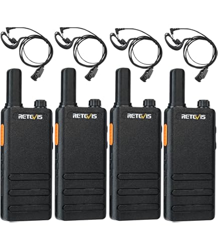 Retevis RT622P Walkie-Talkie, Professionele Tweewegradio's met 6-Weglader, PMR446, 1620mAh, 15mm, Ultradun, VOX, Walkie Talkie Radio's voor School (6 Stuks, Zwart