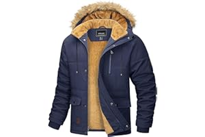 MAGCOMSEN - Chaqueta de Invierno Hombre, Resistente al Viento, Forro Polar, Impermeable, Capucha, Manga Larga, Verde, Talla XXL
