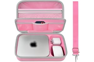 AGAINMORE Funda compatible con Apple 2023 Mac Mini M2/Mac Mini M1 Pro modelo anterior de ordenador de escritorio, organizador de electrónica duro apto para teclado, ratón mágico, cargador y accesorios (solo