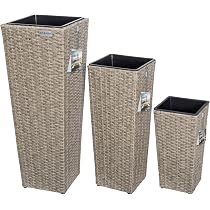 VidaXL Fioriera 3 Pezzi In Giacinto D'Acqua – Con Vasi Interni Rimovibili, Rustiche, Per Esterno, Patio E Balcone - 2