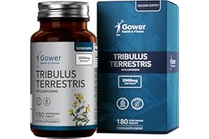 GOWER HEALTH & FITNESS GH Tribulus Terrestris | 180 Tribulus Terrestris High Strength Tablets for Men and Women - 2000mg Trib per Tablet (from 20:1 Extract) | Non-GMO, Gluten & Allergen Free | Manufactured in The UK