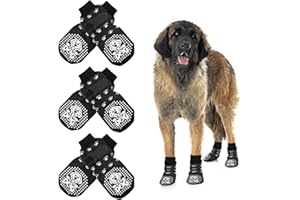 Mfsdai 3 Pair Anti Slip Socks with Adjustable Velcro Straps for Dogs,Non Slip Paw Protectors for Hardwood Floors Paw Slides for Small Medium and Large Dogs XL
