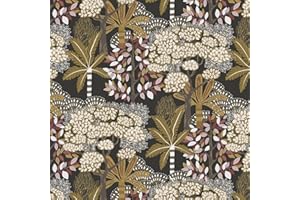 Fiula Botanical Self Adhesive Wallpaper 41CM×3M Brown Wallpaper Tree Leaves Peel and Stick Contact Paper Vinyl Wrap Removable Stick on Wallpaper Thicken Living Room Bedroom Decorative Film Red