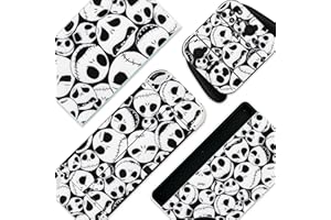 BelugaDesign Skulls Switch Skin | Calcomanía gótica de vinilo | Pesadilla de Halloween Horror | Compatible con Nintendo Switch OLED (Switch OLED, negro y blanco)