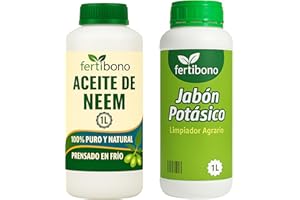 Fertibono - Jabón Potásico y Aceite de Neem - 1L + 1L - Limpieza y Cuidado Natural para Plantas y Jardín - 100% Ecológico y Biodegradable