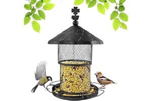 Urban Deco Metal Bird Feeders for Outside Wild Birds Ball Hummingbird Feeder, Squirrel Proof Bird Feeders for Bird Seed Birdfeeders Outside Hanging Decoration Garden Feeder