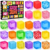 Christmas Advent Calendar Cube Squishy Toys, Colourful Squishy Stress Cube | Pack of 24 Christmas Countdown Calendar Luminous