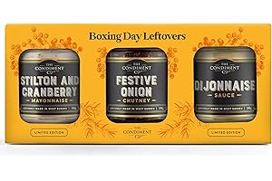 THE CONDIMENT COMPANY Boxing Day Leftovers Gift Box - Festive Onion Chutney, Dijonnaise & Stilton Cranberry Mayonnaise | Perfect Sauces for Cold Meats, Cheese & Sandwiches