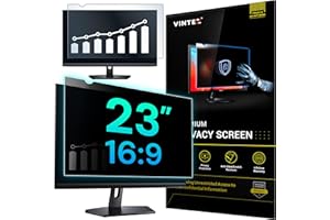 VINTEZ 23 Inch 16:9 Privacy Screen for Computer Monitor and Laptop - Anti Glare Protector Film Blue Light Filter Eye Protection - Computer Screen Privacy Shield, [1 Pack]