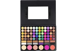 LaRoc 78 Colour Shade Eyeshadow Palette Makeup Kit Professional MUA Set Box Case with Mirror Pressed Neutral Pastel Vibrant Matte Shimmer Speckled High Pigmented