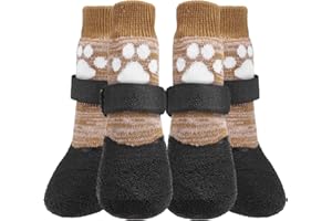 KOOLTAIL Non-Slip Dog Socks ¨C Outdoor Dog Shoes Waterproof Dog Shoes Paw Protection with Strap Traction Control for Hardwood