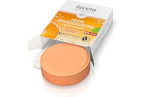 lavera Stały pielęgnujący żel pod prysznic High Vitality – z ekologiczną pomarańczą i bio-miętą – delikatnie oczyszcza skórę bez wysuszania – 3 x bardziej wydajny niż płynny żel pod prysznic – naturalny kosmetyk – wegański – bio (1 x 50 g)