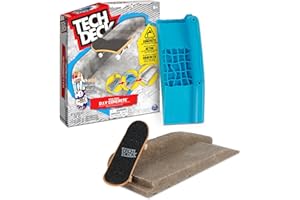 Tech Deck Spin Master Concrete-Rampa Te in Cemento Riutilizzabile, con Fingerboard Enjoi, dai 6 Anni in su, Colore Nero, Medium, 6063132