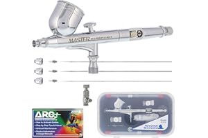 Master Airbrush G233-SET Multi-Purpose Precision Dual-Action Gravity Feed Air...