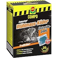 Compo Cumatan Wühlmaus-Köder, Getreidepads, Fraßköder für Köderboxen, 20 Beutel (200 g)