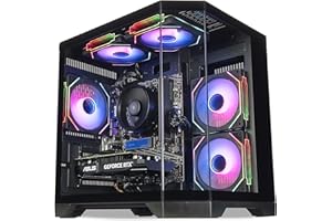 ionz Gaming PC - Desktop Computer, Ryzen 5 5600, NVIDIA RTX 5060,16GB RAM 1TB NVMe SSD, Windows 11, 650W 80+ PSU, WiFi, Black - APEX Mini | Black