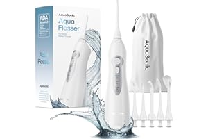 AquaSonic Aqua Flosser - Cordless Rechargeable Water Flosser for Teeth - Waterproof, Portable Oral Irrigator for Dental Cleaning with 5 Jet Tips – Braces Home Travel