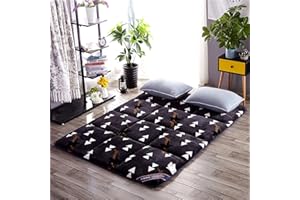 GOBPKIL Futon Pieghevole portabile Materasso Tradizionale Giapponese futon Confortevole Futon Shiatsu,Yoga,Student Dormitory Tatami Materasso futon Mattress,Nero,180x200cm