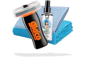 detailmate Kit de polissage pour verre idéal pour la préparation du vitrificateur: Soft99 Glaco Glass Compound Roll On 100ml + nettoyant pour vitres de voiture 100ml + chiffons en microfibre