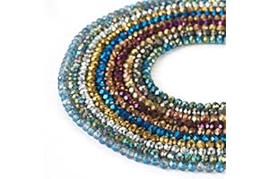 FASHEWELRY 1270 perline rotonde sfaccettate in vetro zincato, perline sfuse in vetro trasparente per collane, bracciali, bigiotteria