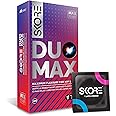 Skore Duo Max - Premium Condoms for Him and Her | Dotted & Ribbed with Disposal Pouches |1 Pack (10 pieces)