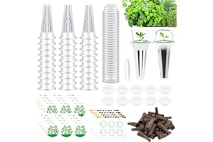 Luckits 161stk Hydroponische Anzuchtsysteme Kit, mit 30stk Hydroponische Pflanzkorb 30stk Isolierdeckel 30stk Pflanzenschwamm 60stk Etiketten 10 Lochabdeckungen 1 Pinzettezer für Hydrokultur Garten