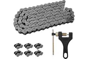 MTATCN 420 Chaîne de Rouleaux d'Entraînement 102 Liens pour XR50 CRF50 CRF70 PW80 50cc 70cc 90cc 110cc 125cc Motorcycle Dirt Pit Bike ATV GO Kart 4 Wheeler Quad avec Brise-Chaîne