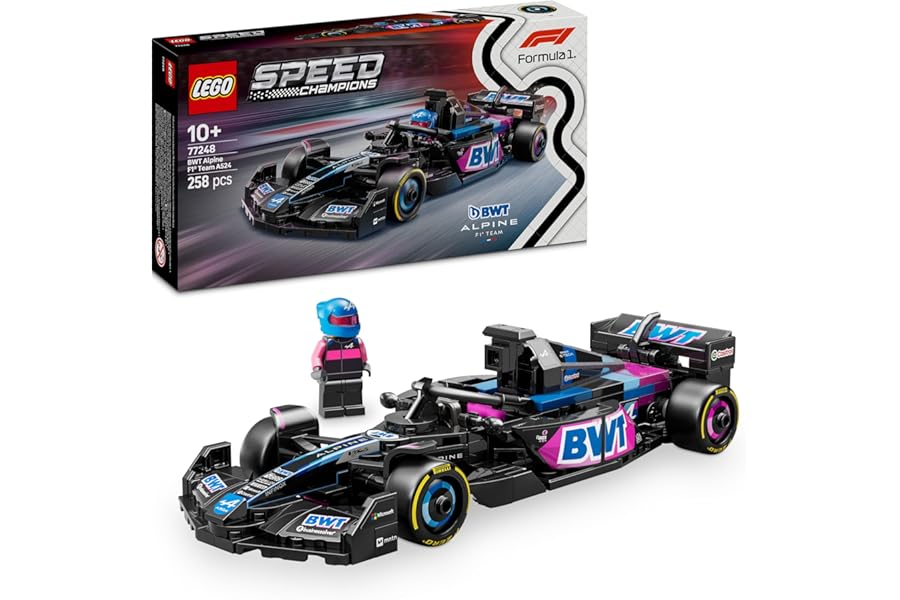 LEGO Speed Champions Racing Car BWT Alpine F1 Team A524 Collectible Toy Car with Pilot Minifigure, Model for Children and Girls from 10 Years or Adult Formula 1 Fans 77248