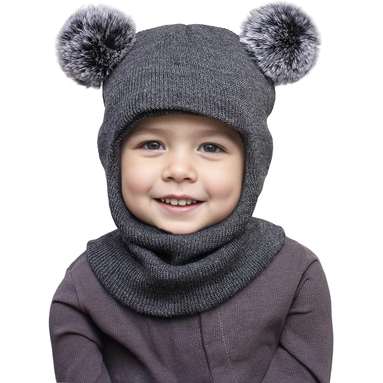 Bonnet + Écharpe Bébé Hiver - Laine Douce Tricotée - Set Chaud Mignon Pour Fille Et Garçon 6-24 Mois