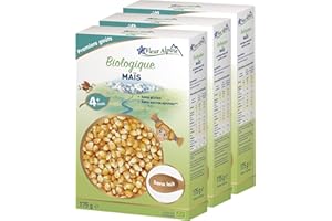 FLEUR ALPINE Bouillie Bébé | Lot de 3 Céréales de Maïs Bio pour Bébé – pour Des Petits Déjeuners Délicieusement Lisses | Porridge Nutritif sans Gluten 4+ Mois sans Sucres Ajoutés | 3x7 portions