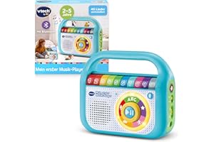 Vtech Baby Mein Erster Musik-Player – 40 Lieder & Aufnahmefunktion, LED-Licht, Bluetooth, Mobiler Musikspaß I Lernspielzeug I Tragegriff I Kopfhöreranschluss I Kinder 2-5 Jahre
