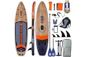 Niphean (Extra Grande) Tavola SUP Gonfiabile per 2+1 Persone/Famiglia, Stand Up Paddle Board con (Facile per Principianti) Ala Bilanciata, Custodia Impermeabile, SUP Gonfiabile Adulti, Idee Regalo