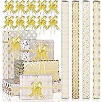 Rouleau Papier Cadeau Noir Mat 43 Cm X 10 M - Papier Kraft Recyclé Doré à Froid, Pour Noël, Anniversaire, Mariage