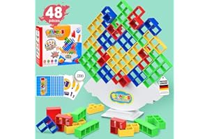 EITEYI Blocs de Construction Tetris, 48PCS Tetris Tower/Tetra Tower,Jeux de Empilables D'équilibre,Équilibrant Les Jouets dempilage,Montessori éducatifs Cadeaux d'anniversaire pour Garçons et Filles