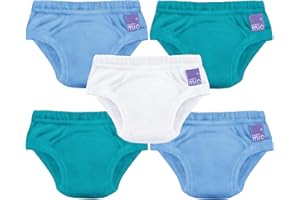 Bambino Mio, Reusable Potty Training Pants for Boys and Girls, 5 Pack (Mixed Boy Blue, 3+ Years)