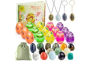 Kazaigou 15 Stück Vorgefüllte Ostereier mit Edelsteinen, Ostergeschenk, Kristall- und Steineier, Die Osterjagd, Ostereiersuche für Kinder, Füllmaterial für Osterkörbchen, Dekoration für Osterparty