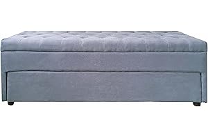 BRIGROS La voglia di fare WeHome - cassapanca contenitore in microfibra con piedini, panca scarpiera con ampio spazio all'interno e disponibile in varie colorazioni (Blu 18, Microfibra)