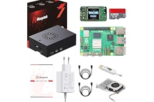 iRasptek Starter Kit for Raspberry Pi 5 16GB - 128GB Edition von OS-Bookworm vorinstalliert (Aluminium Gehäuse)