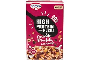 Cameo High Protein Muesli, Cereali Proteici Con Cioccolato Fondente, Croccanti Mandorle E Nocciole Tostate, Muesli Proteico, Ideale per Colazione Proteica, Ricco di Fibre e Fonte di Magnesio, 300 g