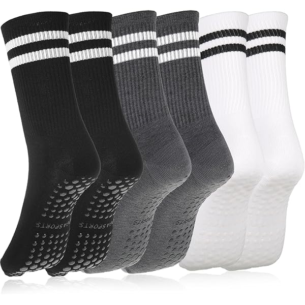 3 Paar Anti-Rutsch Yoga Socken Damen - Für Pilates, Barre & Ballett
