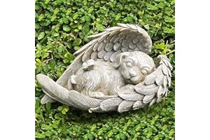 Offfay Dog Memorial Gifts, Pet Memorial Stones Statue, Dog Grave Marker Tribute Garden Ornament for Pet Bereavement Gifts, Resin Angel Wings Figurine to Honor Cherished Dogs