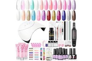 ‎COSCELIA COSCELIA Gel Nagellack Starterset mit UV Lampe 10 Farben*7ML UV Gel Nail Polish und 3 Farben*15ML Poly Nagel Gel Set mit Elektrische Nagelfräser Gel Nägel Selber Starterset Nail Art System für Zuhause