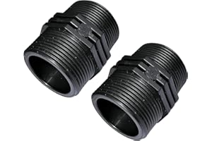 Aerzetix - C51981 - Set di 2 - Nipplo uguale con Raccordo filettato in plastica - Doppio Filettatura Maschio/Maschio - 1 1/2" x1 1/2'' - PN 6 Bar - raccordi a Compressione connessione per avvitare