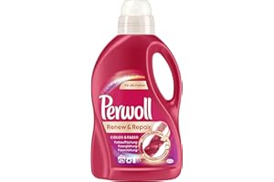 ‎PERWOLL Perwoll Renew und Repair Color & Faser (24 Waschladungen), Waschmittel für Mehrfarben, Feinwaschmittel stärkt die Fasern und verbessert die Farbintensität
